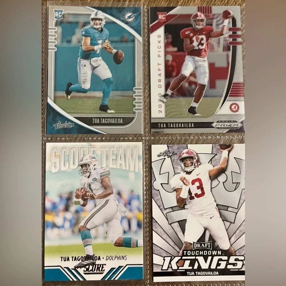 🏈 Tau Tagovailoa, Quarterback Miami Dolphins, 4 NFL Trading Cards